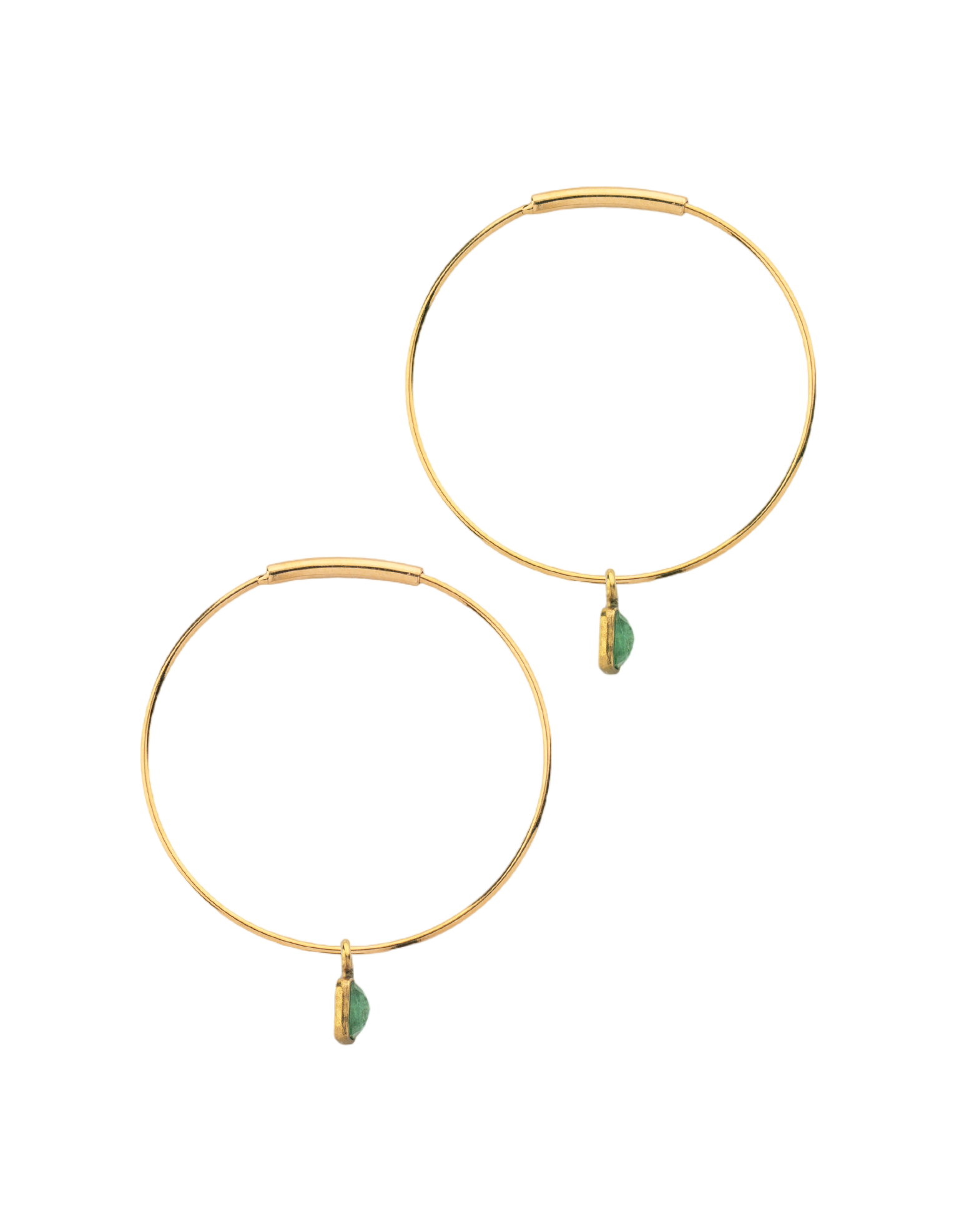 14kt emerald hoops